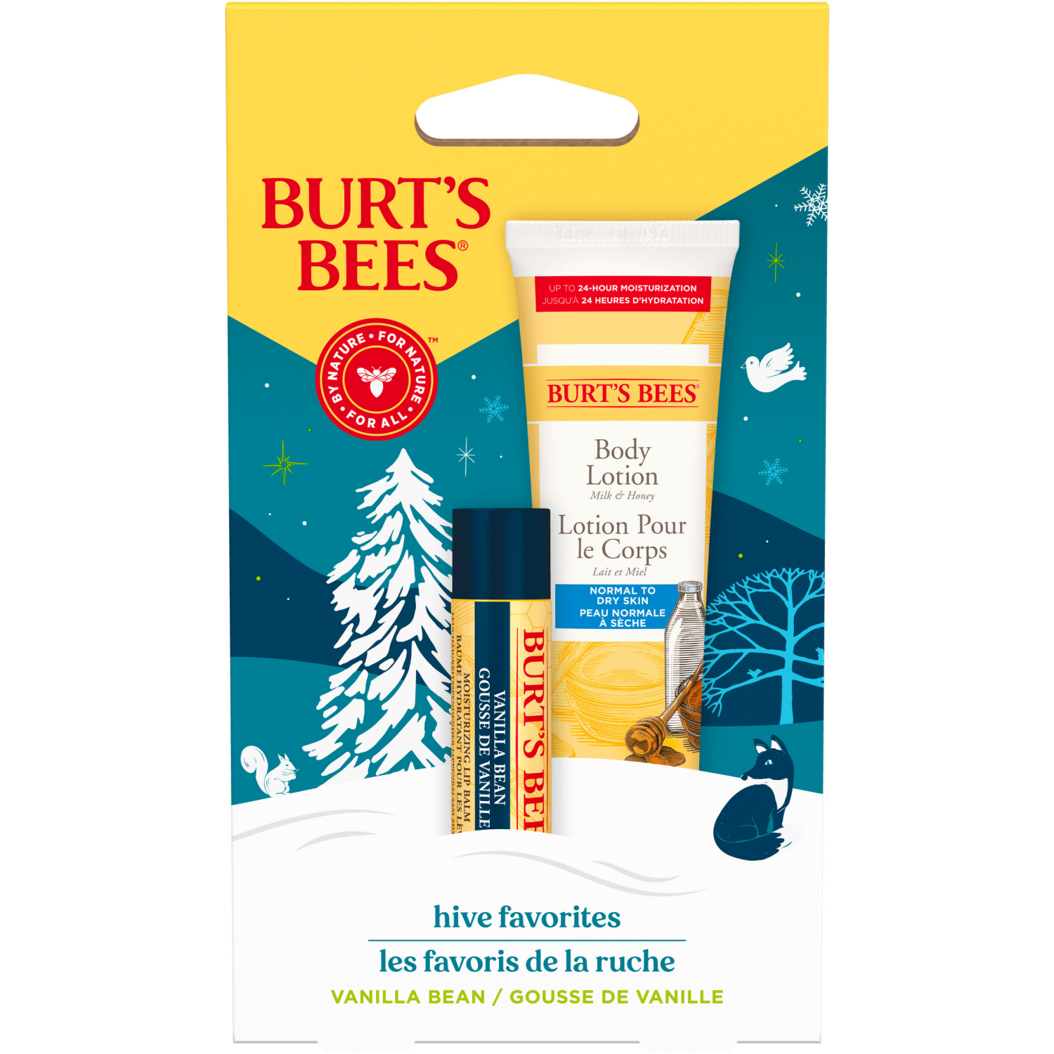 slide 1 of 5, Burts Bees Burt's Bees Limited Edition Hive Favorites Lip Balm And Body Lotion Gift Set, 0.15 Oz./1 Oz., 0.15 oz, 1 oz