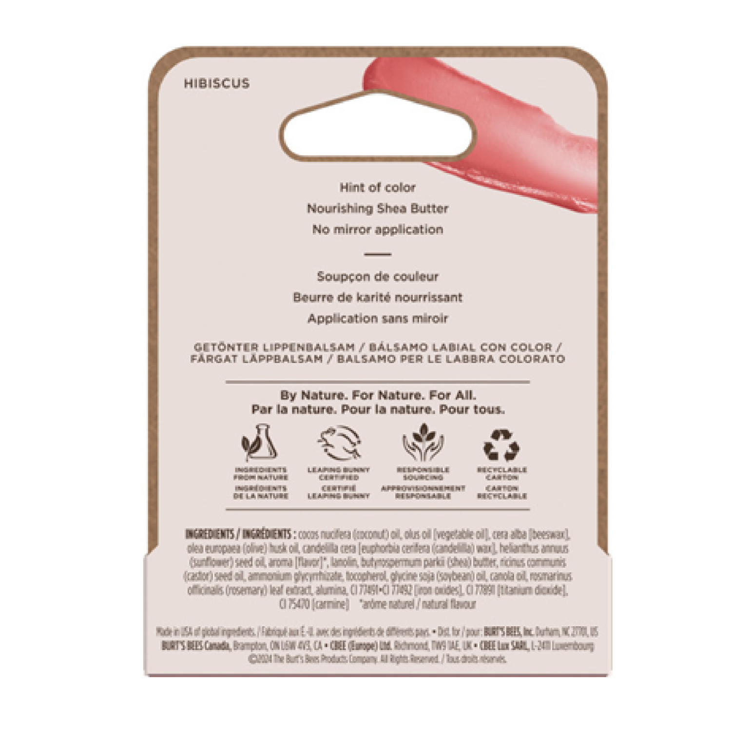 slide 2 of 8, Burt's Bees Tinted Lip Balm Hibiscus, 1 ct