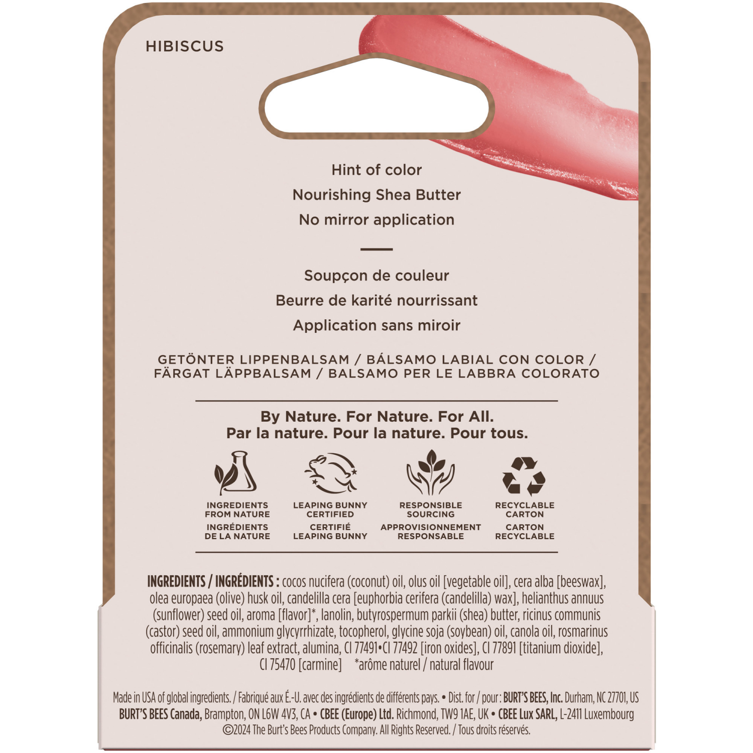 slide 2 of 8, Burt's Bees Tinted Lip Balm Hibiscus, 1 ct