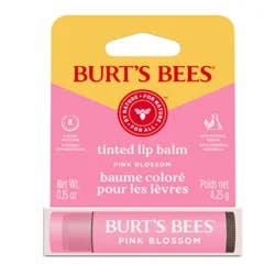 Burt's Bees Pink Blossom Tinted Lip Balm, Natural Origin Lip Care, 1 Tube, 0.15 oz.