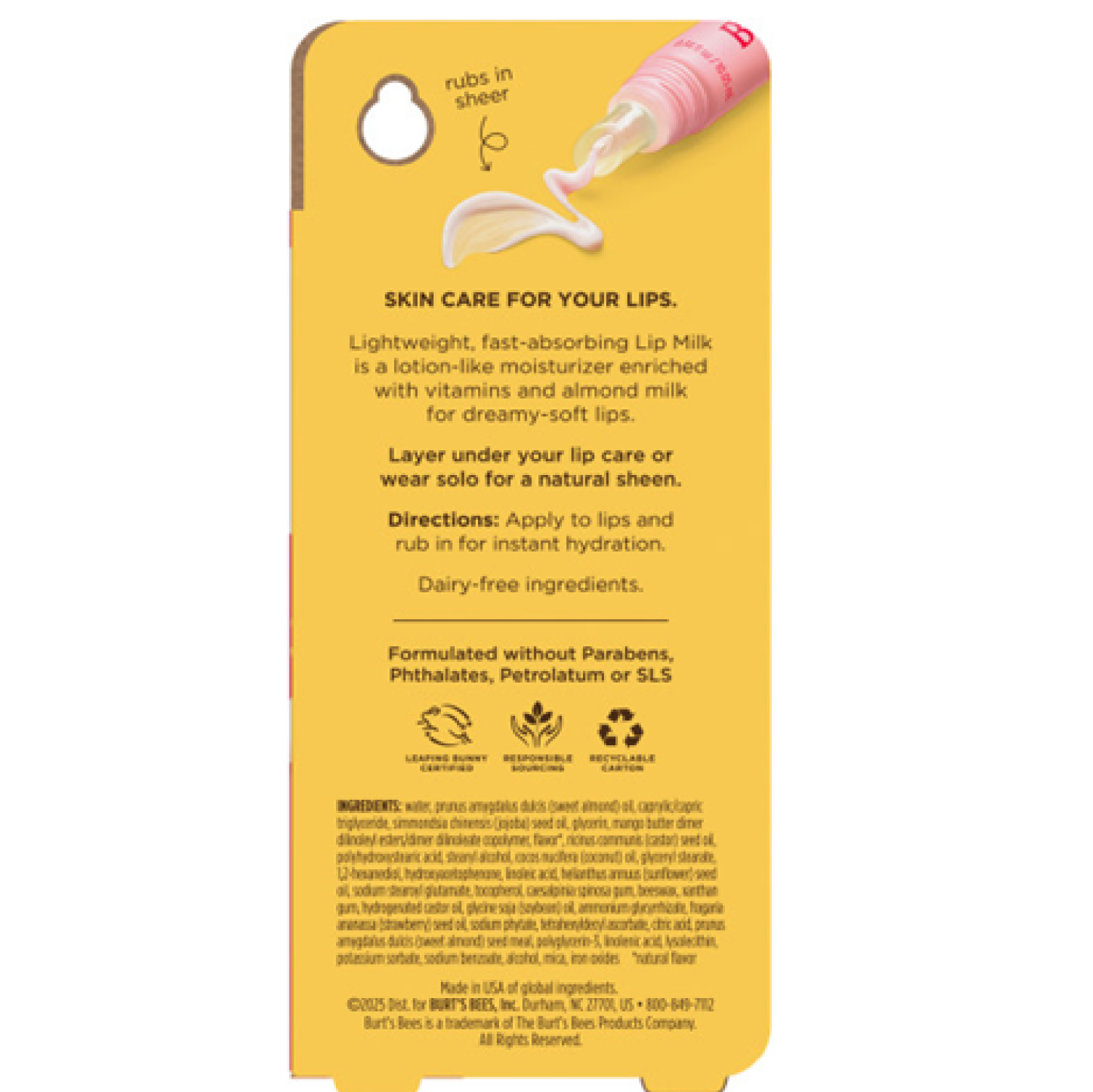 slide 2 of 8, Burt's Bees Daily Moisturizer Sweet Strawberry Lip Milk 0.34 fl oz, 0.34 fl oz
