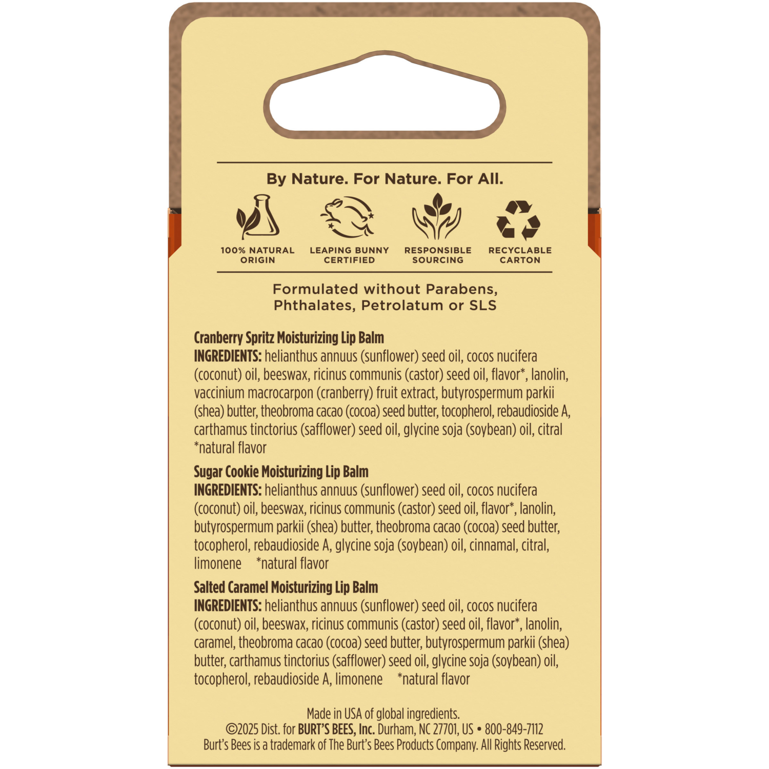 slide 2 of 3, Burt's Bees Burt''s Bees Cozy Season Moisturizing Lip Balm; Limited Edition 3 Pk: Cranberry Spritz, Sugar Cookie, Salted Caramel; 24 Hour Moisture, 100% Natural Origin, Responsibly Sourced Beeswax, 0.15 oz. Tubes, 0.45 oz