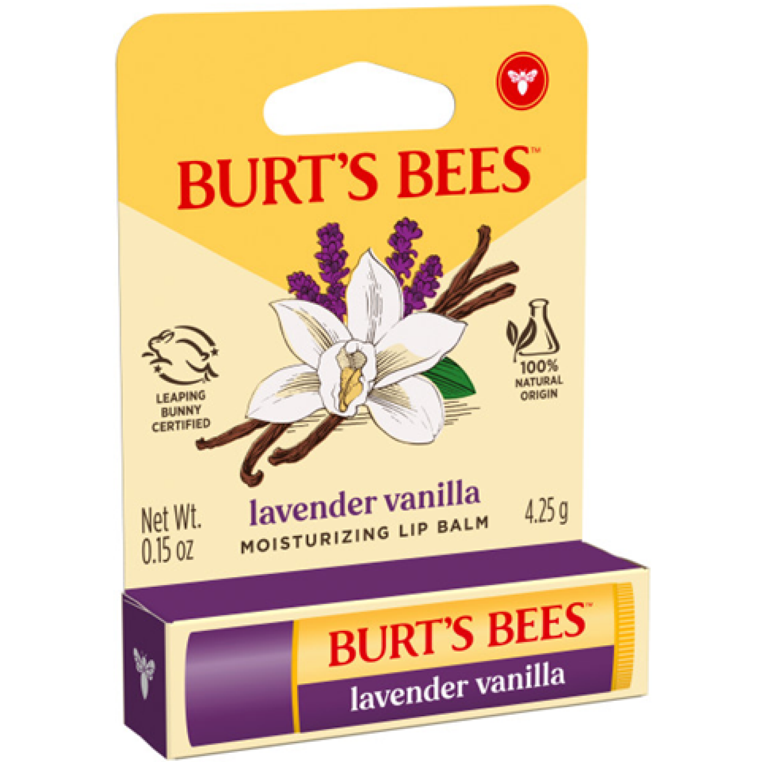 slide 7 of 8, Burt's Bees Burts Bees Lavender Vanilla Moisturizing Lip Balm, 0.15oz, 0.15 oz