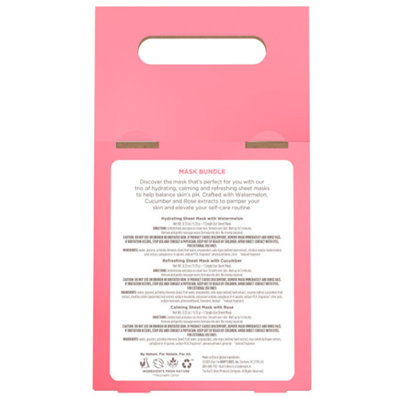 slide 2 of 8, Burt's Bees Face Sheet Mask Bundle, Includes Hydrating Mask, Calming Mask and Refreshing Mask, 99 Percent Natural Origin Skin Care, 3 ct., 3 ct