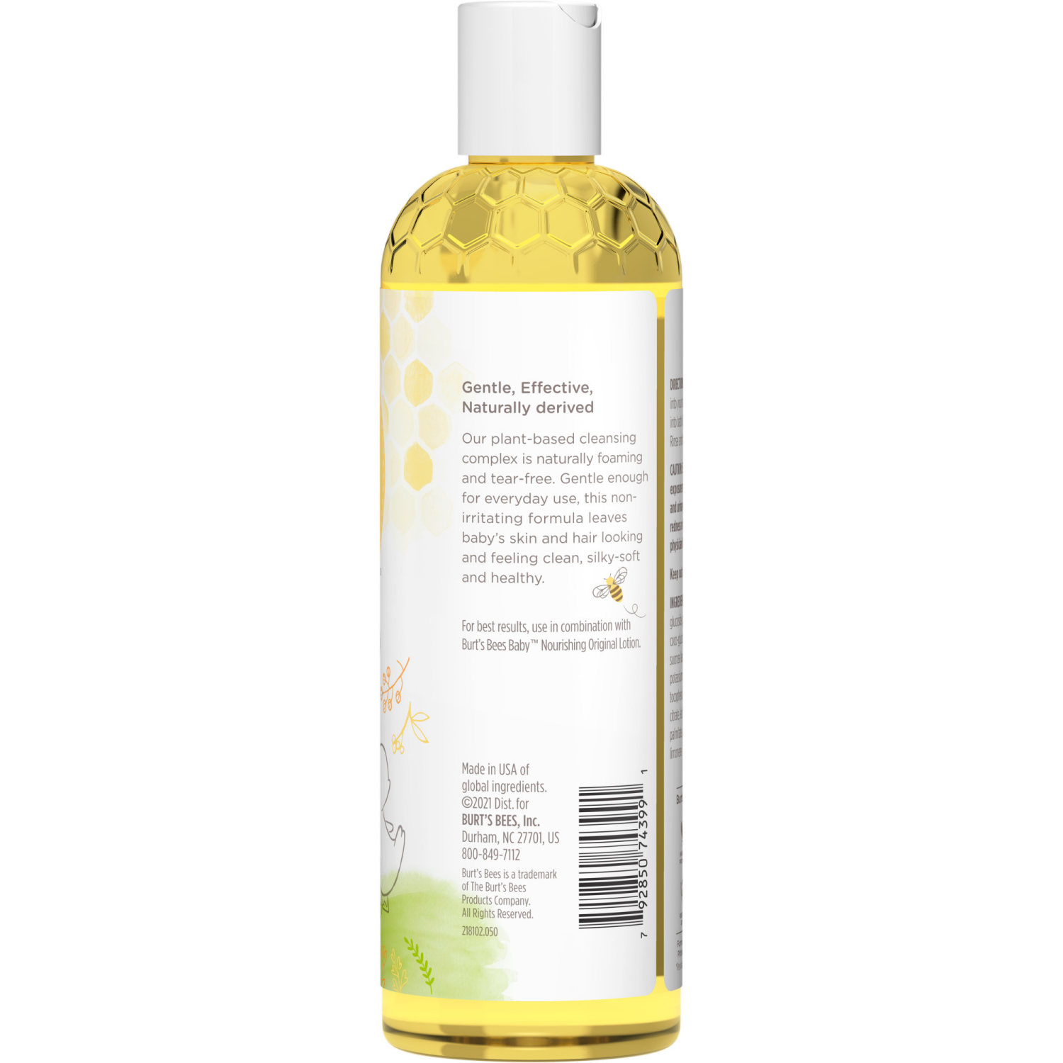 slide 3 of 8, Burt's Bees Baby Shampoo & Wash, Original Tear Free Baby Soap - 12 Ounce Bottle, 12 oz