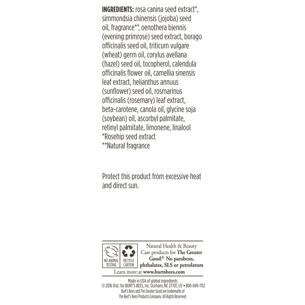 slide 4 of 7, Burt's Bees with Rosehip Seed Extract Face Oil 0.51 fl oz, 0.51 fl oz