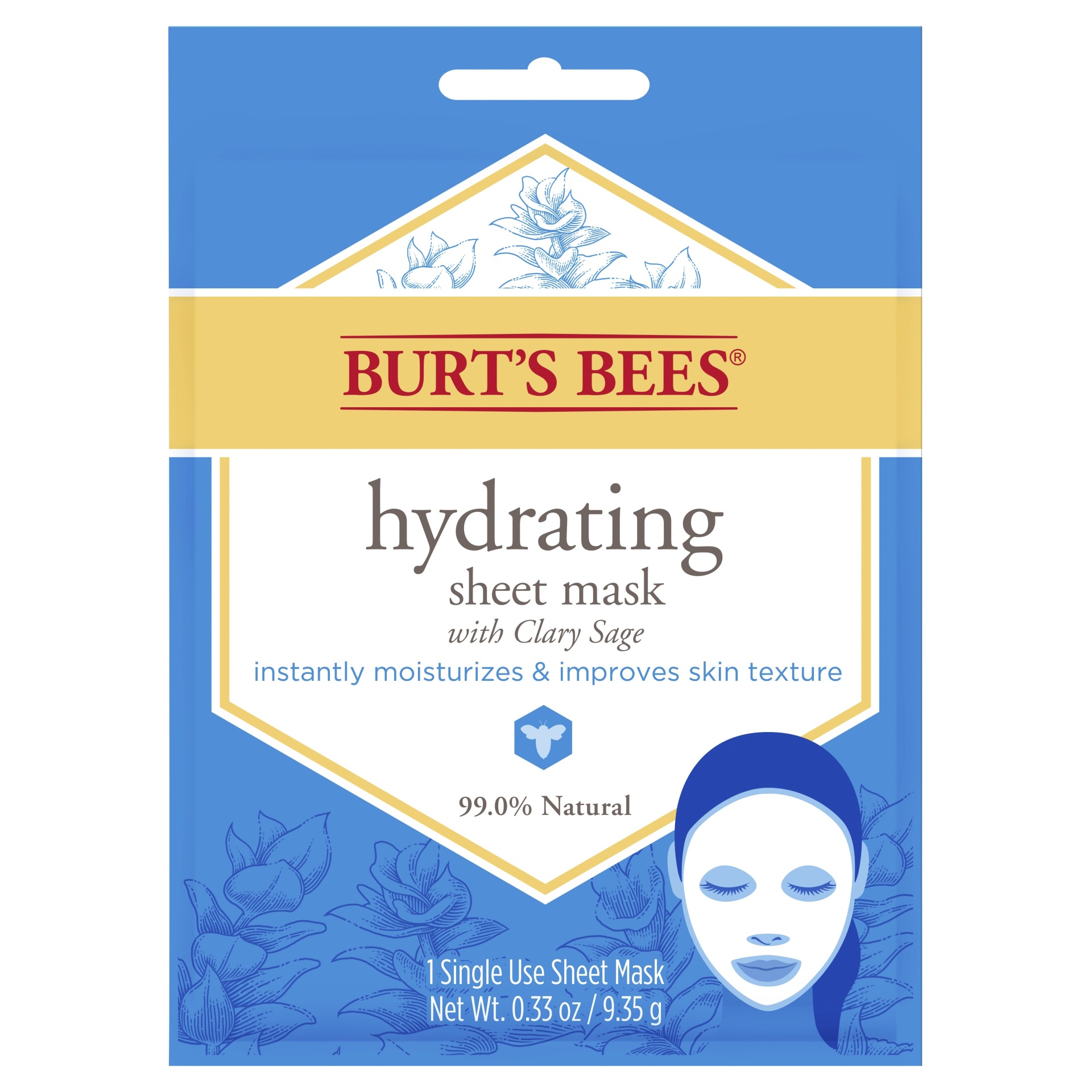 slide 1 of 4, Burt's Bees Hydrating Face Sheet Mask, 1 ct