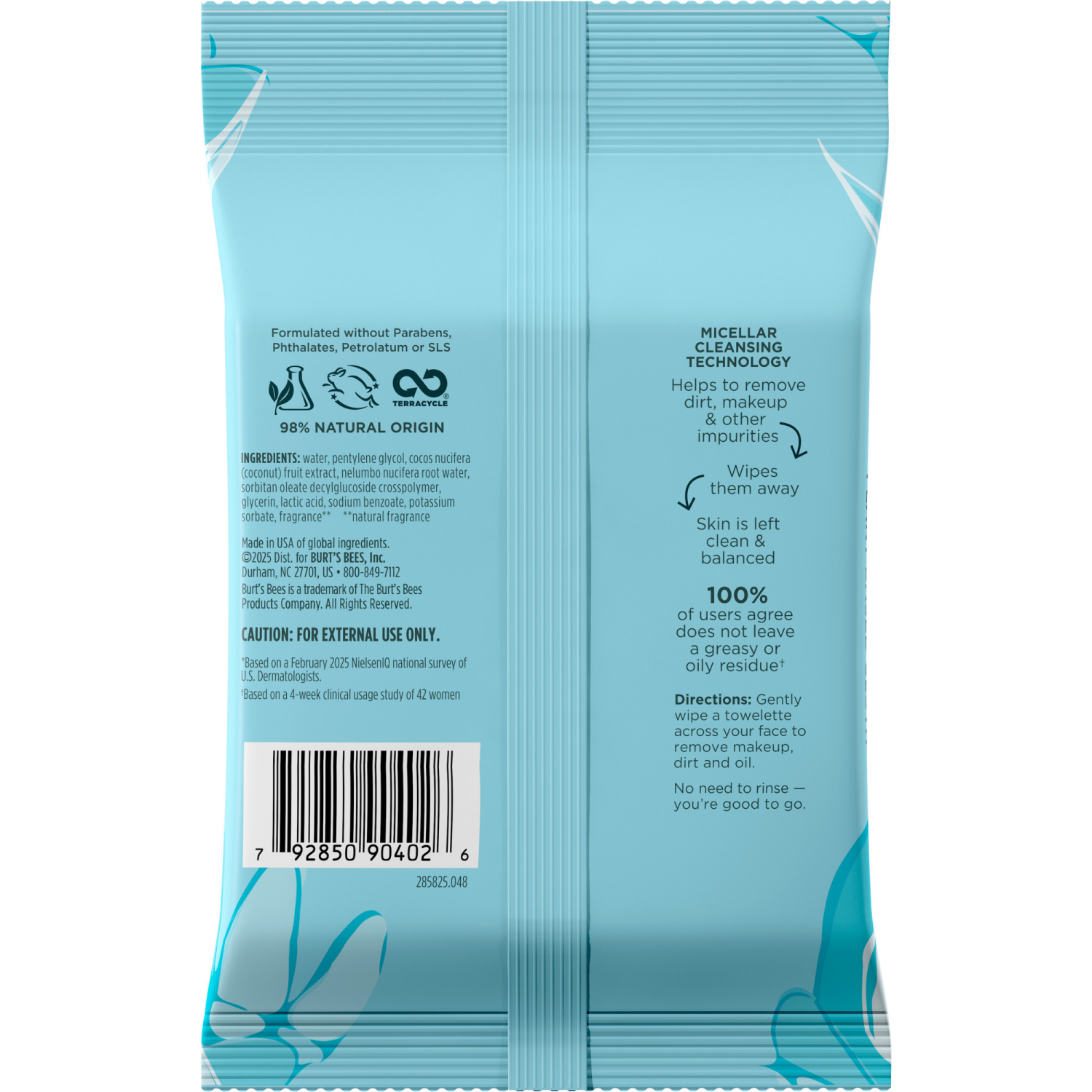 slide 2 of 8, Burt's Bees Burt's Bees Micellar Facial Towelettes With Coconut and Lotus Package, 10 ct