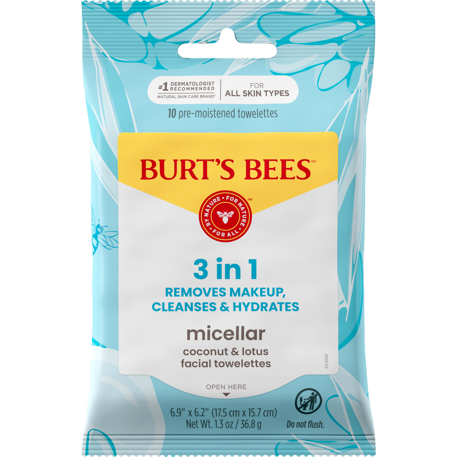 slide 6 of 8, Burt's Bees Burt's Bees Micellar Facial Towelettes With Coconut and Lotus Package, 10 ct