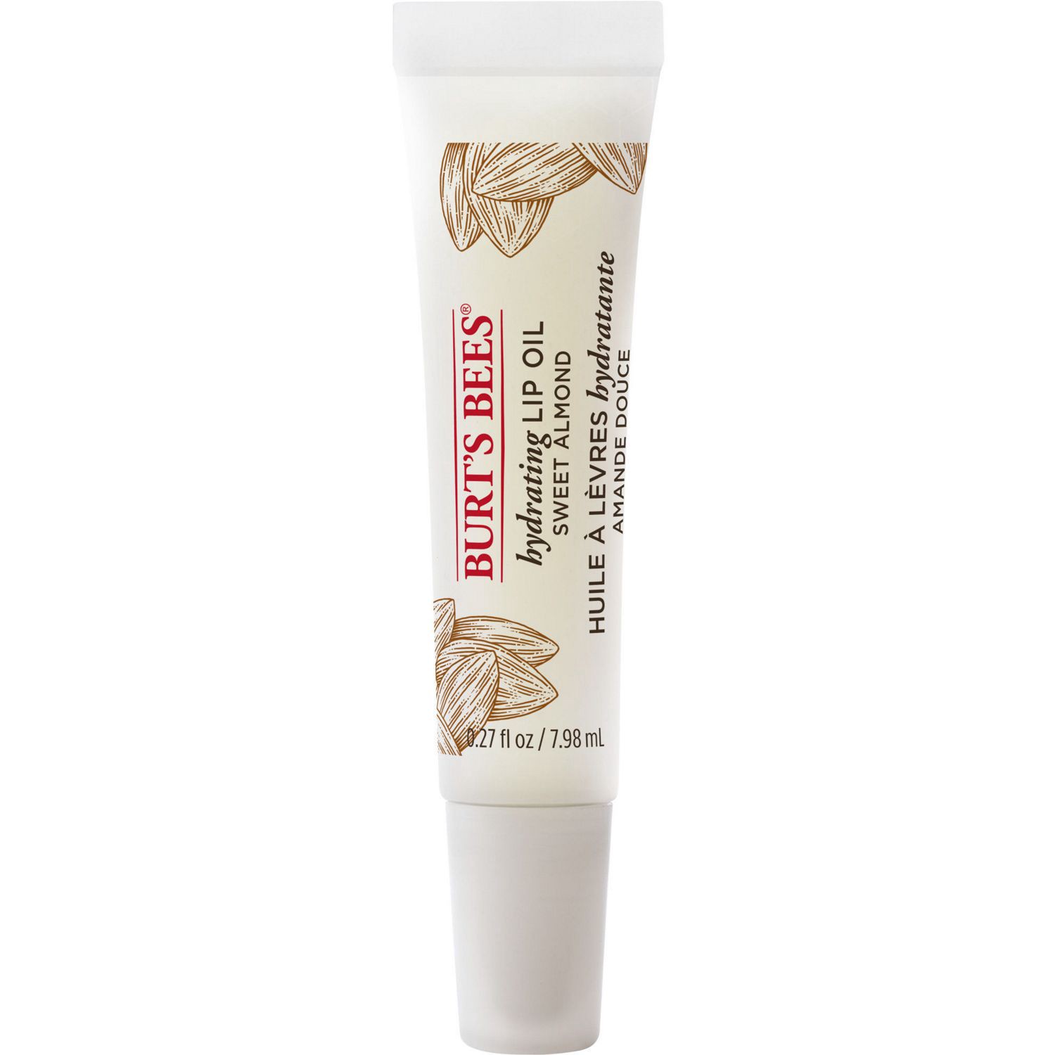 slide 4 of 7, Burt's Bees 100% Natural Hydrating Lip Oil with Sweet Almond Oil, 1 Tube, 0.27 fl oz