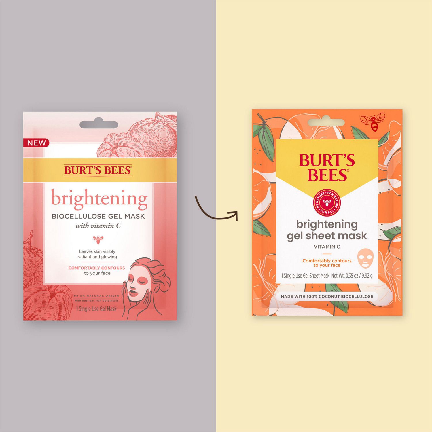 slide 7 of 7, Burt's Bees Brightening Biocellulose Gel Mask with Vitamin C 1 ea, 1 ct