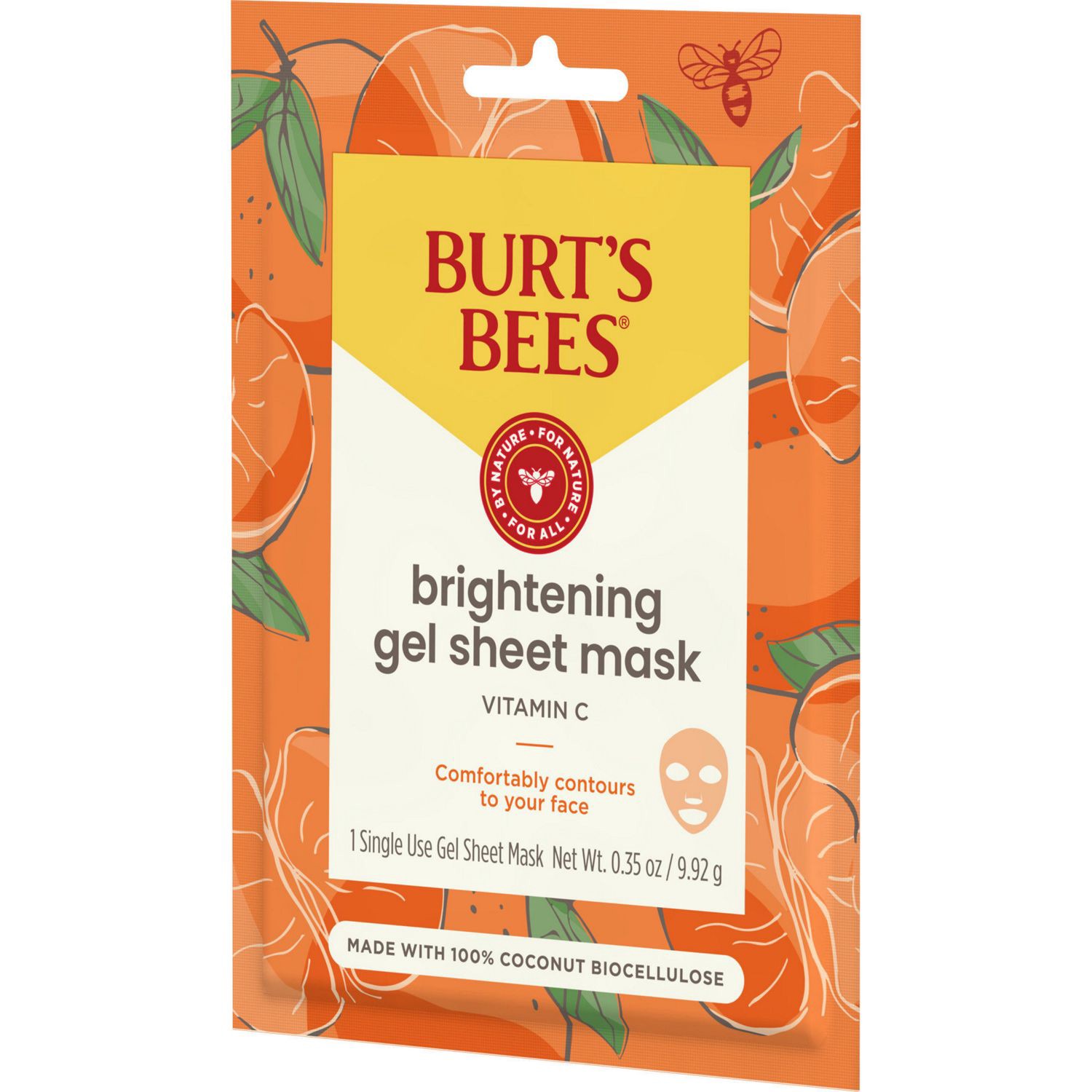 slide 3 of 7, Burt's Bees Brightening Biocellulose Gel Mask with Vitamin C 1 ea, 1 ct