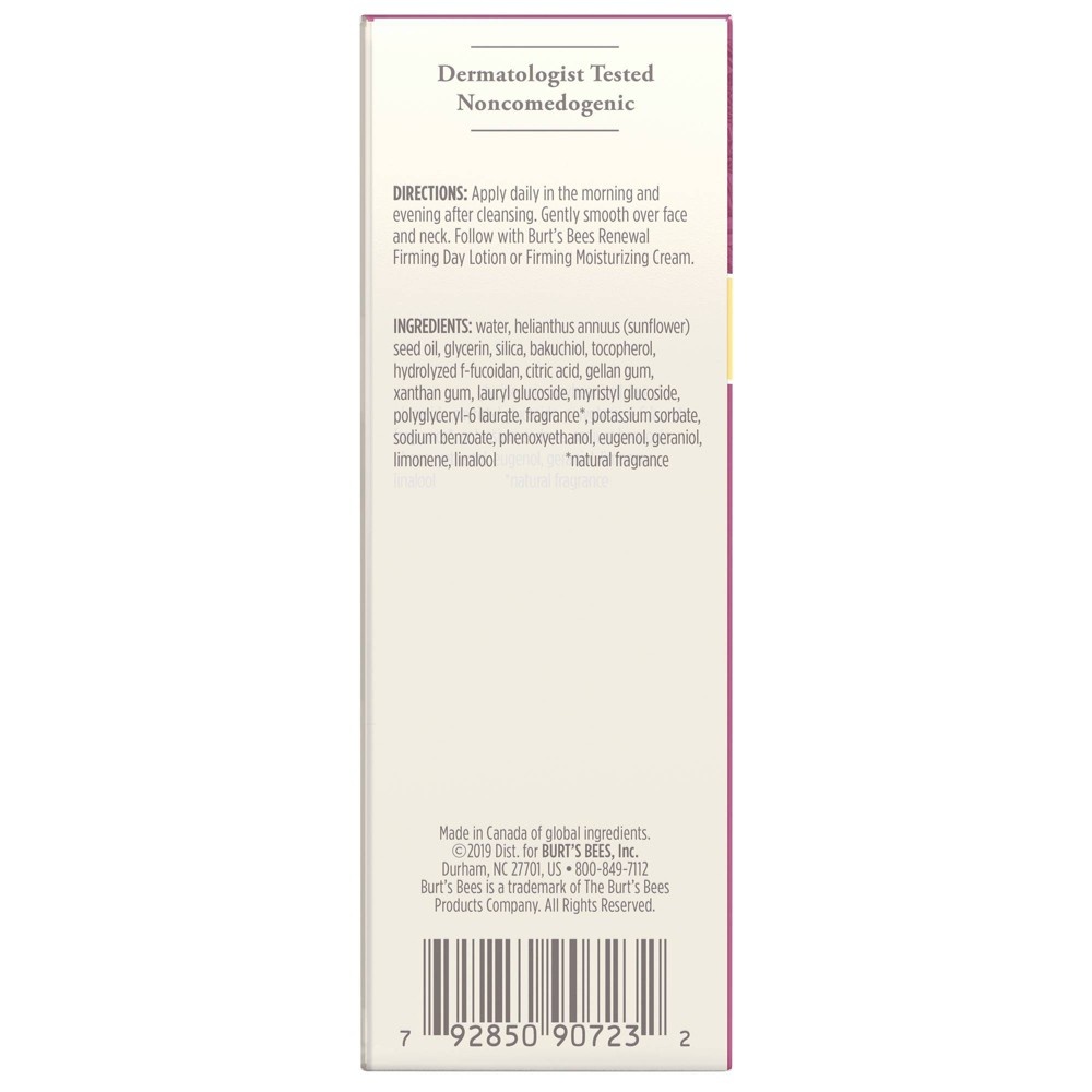 slide 5 of 6, Burt's Bees Renewal Intensive Firming Serum, 1.1 fl oz