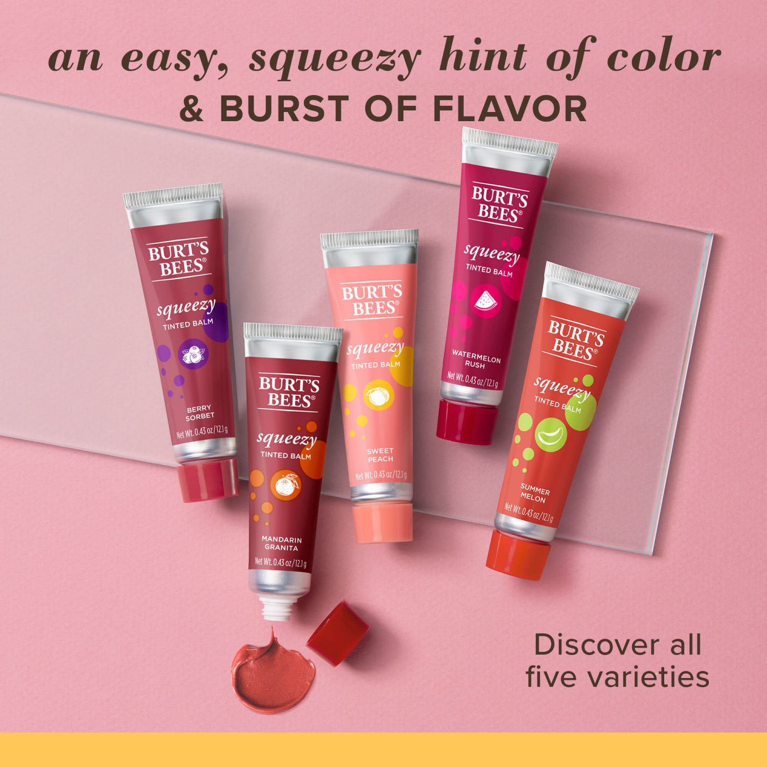 slide 8 of 8, Burt's Bees Squeezy Berry Sorbet Tinted Balm 0.43 oz, 0.43 oz