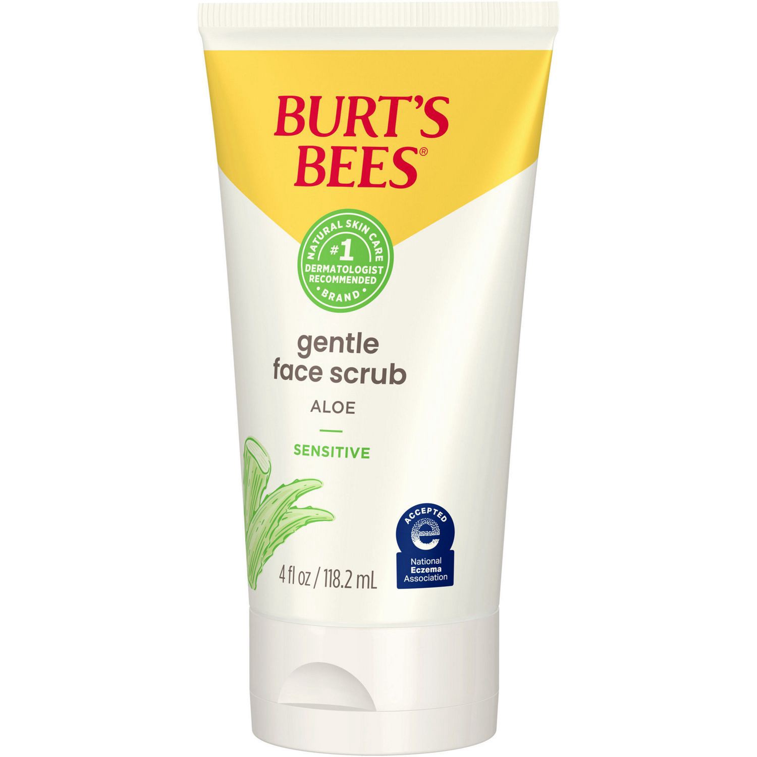 slide 7 of 9, Burt's Bees Sensitive Solutions Gentle Face Scrub with Aloe, 98.9% Natural Origin, 4 Fluid Ounces, 4 oz