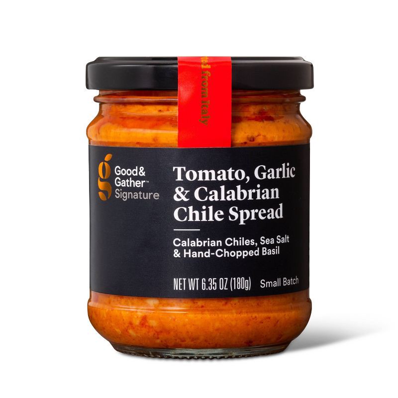 slide 1 of 3, Signature Tomato, Garlic and Calabrian Chile Spread - 6.35oz - Good & Gather™, 6.35 oz