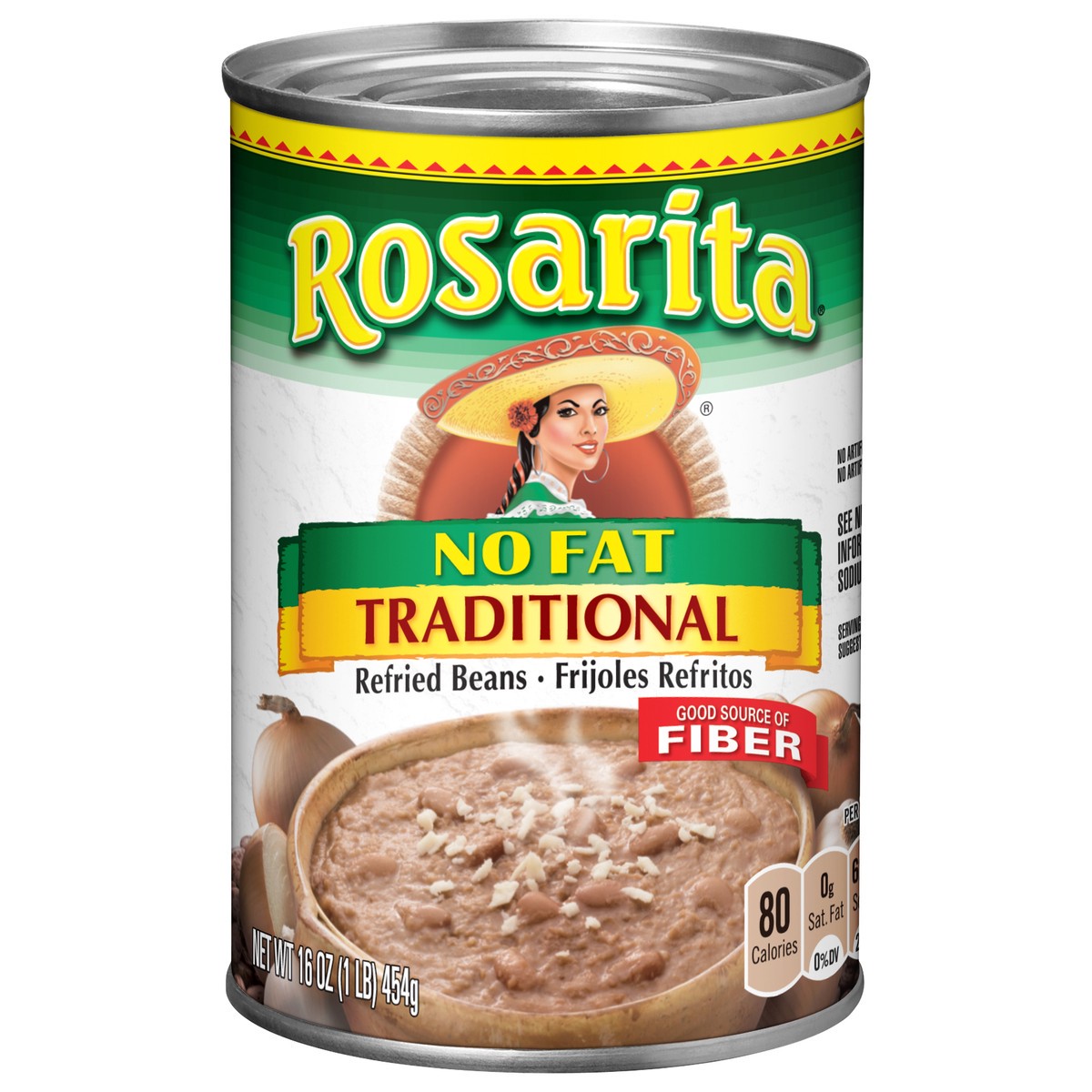 slide 1 of 1, Rosarita Traditional No Fat Refried Beans - 16oz, 