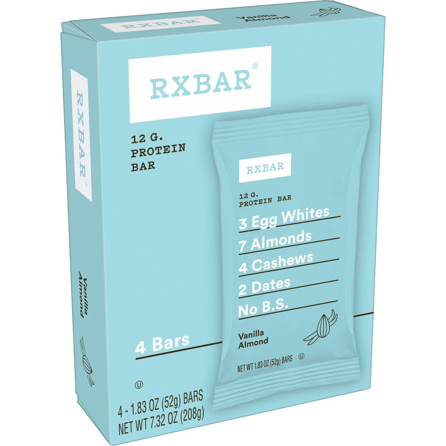 slide 1 of 1, RXBAR Vanilla Almond 7.32oz/4ct, 4 ct; 7.32 oz