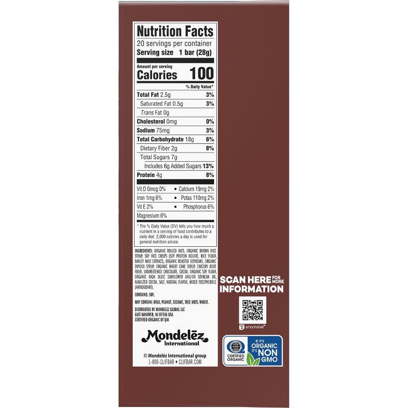 slide 8 of 14, CLIF Bar Mini Chocolate Brownie Granola Protein Bar Made with Organic Oats - 19.8oz/20pk, 19.8 oz, 20 ct