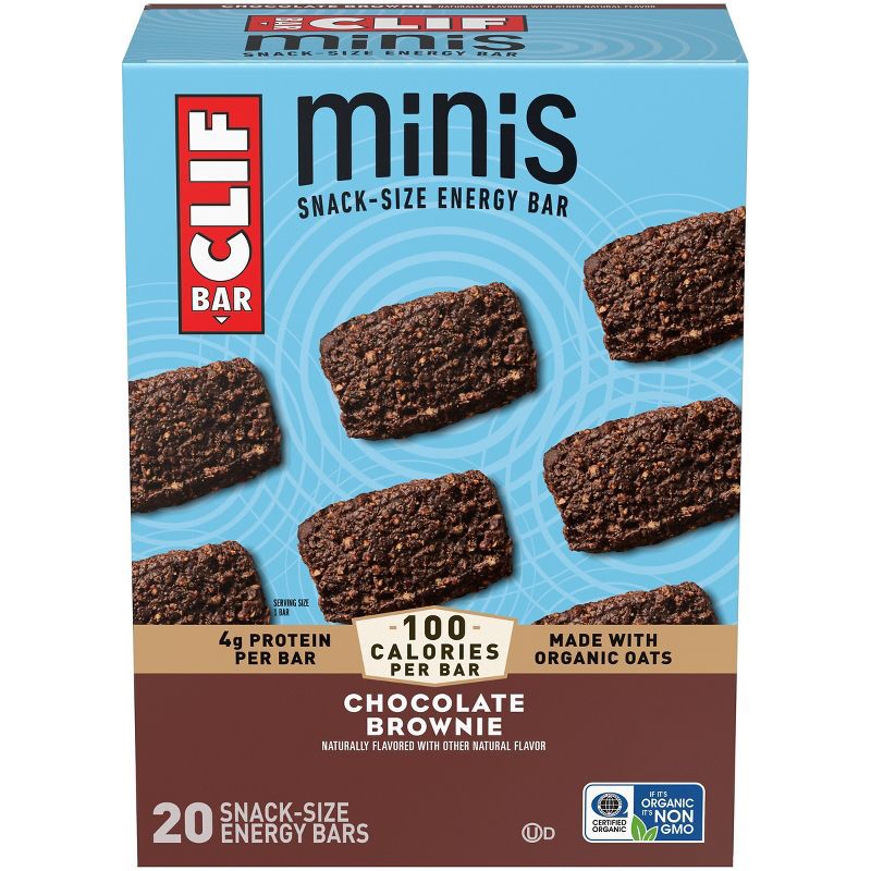 slide 1 of 14, CLIF Bar Mini Chocolate Brownie Granola Protein Bar Made with Organic Oats - 19.8oz/20pk, 19.8 oz, 20 ct