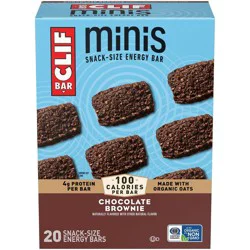 CLIF Bar Mini Chocolate Brownie Granola Protein Bar Made with Organic Oats - 19.8oz/20pk