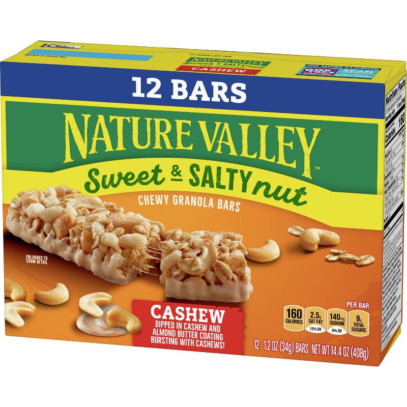 slide 3 of 10, Nature Valley Sweet and Salty Cashew Value pack - 12ct, 12 ct