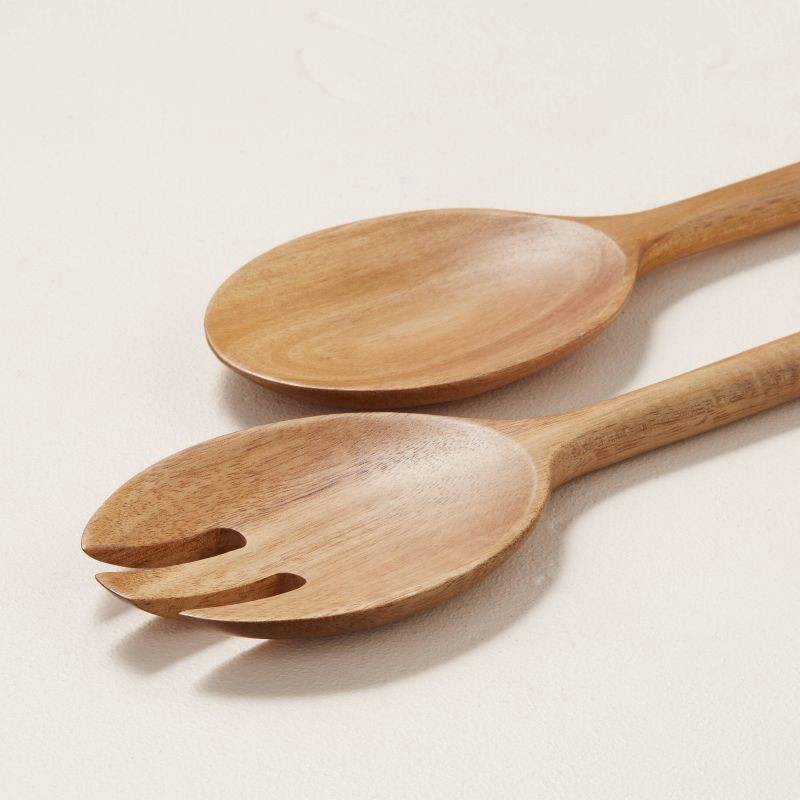 slide 2 of 3, Hearth & Hand with Magnolia Wood Salad Claws - Hearth & Hand™ with Magnolia: Acacia Serving Fork & Spoon Set, 1 ct