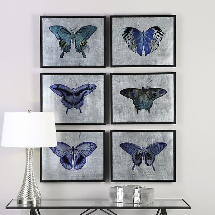 slide 2 of 2, Uttermost Vibrant Butterflies Framed Wall Art, 6 ct