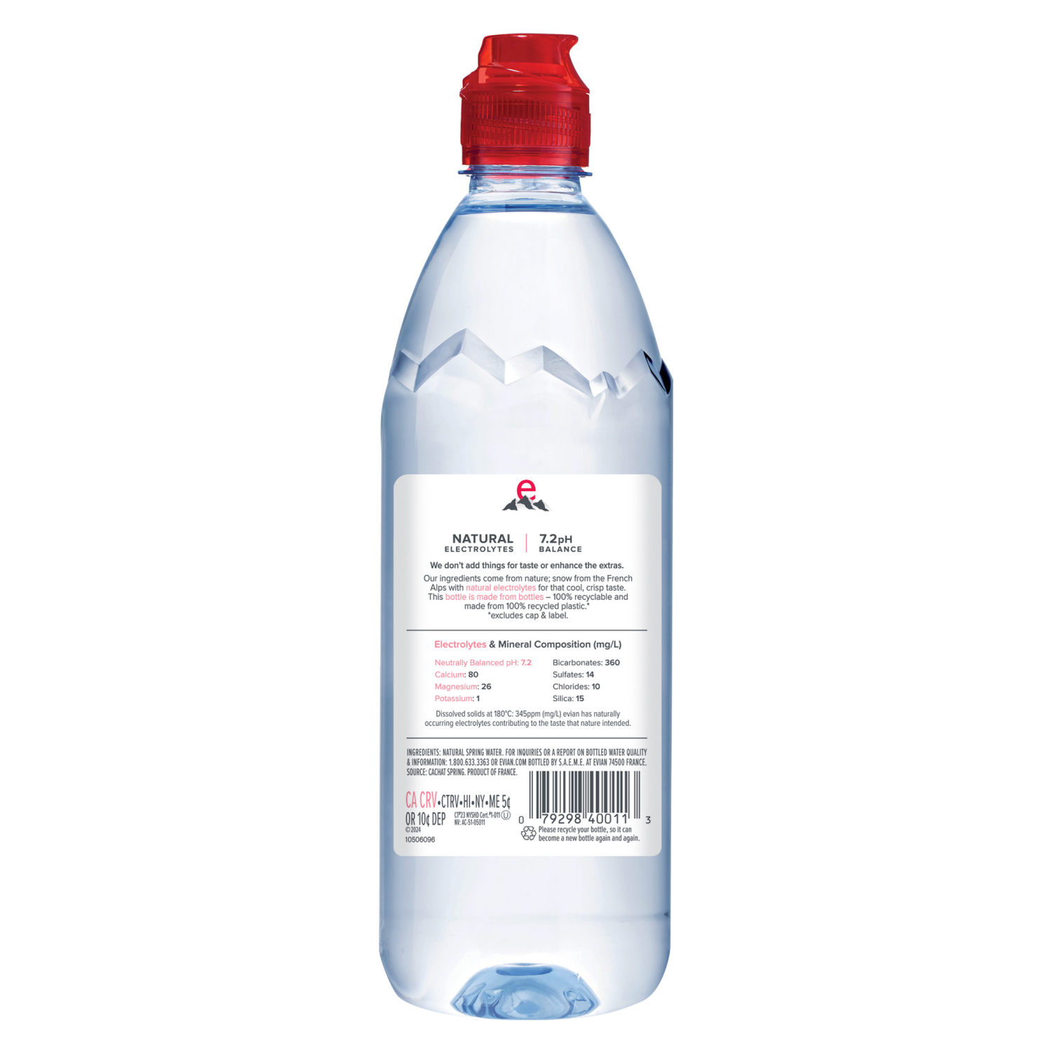 slide 8 of 8, Evian Natural Spring Water 25.3 fl oz, 25.3 fl oz