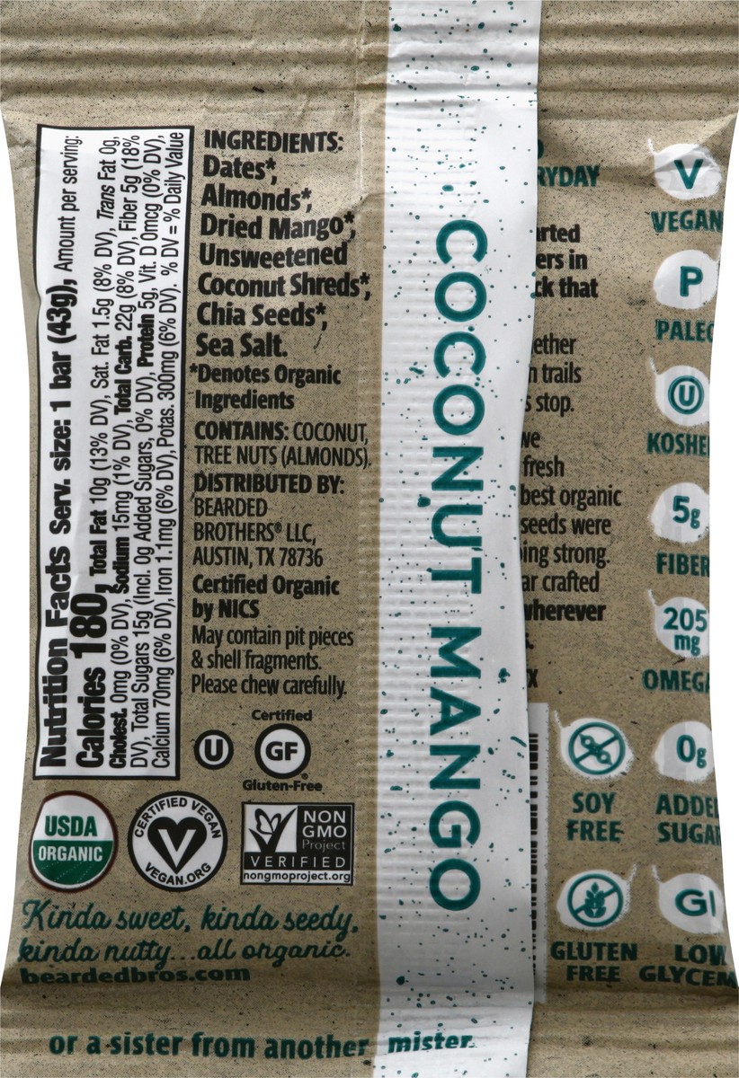 slide 12 of 12, Bearded Brothers Colossal Coconut Mango Food Bar 1.52 oz, 1.52 oz