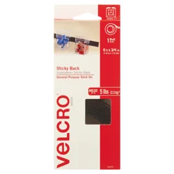 Velcro Brand 3/4 In Black Tape Roll with Adhesive