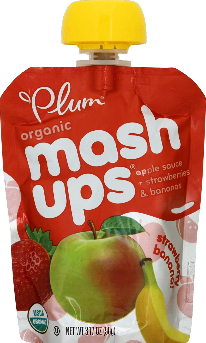 slide 2 of 2, Plum Organics Mashups Apple Sauce with Strawberry and Banana, 3.17 oz