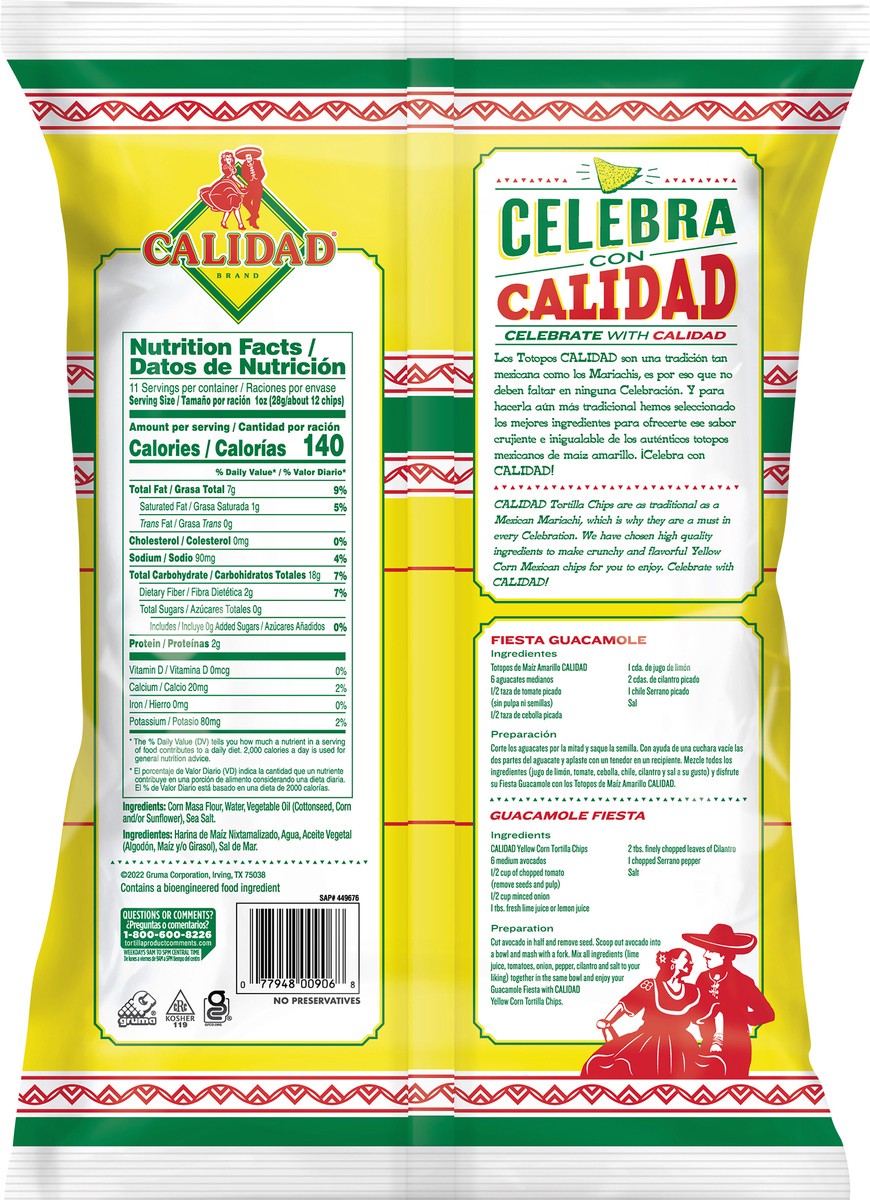 slide 2 of 3, Calidad Yellow Tortilla Chip, 11 oz