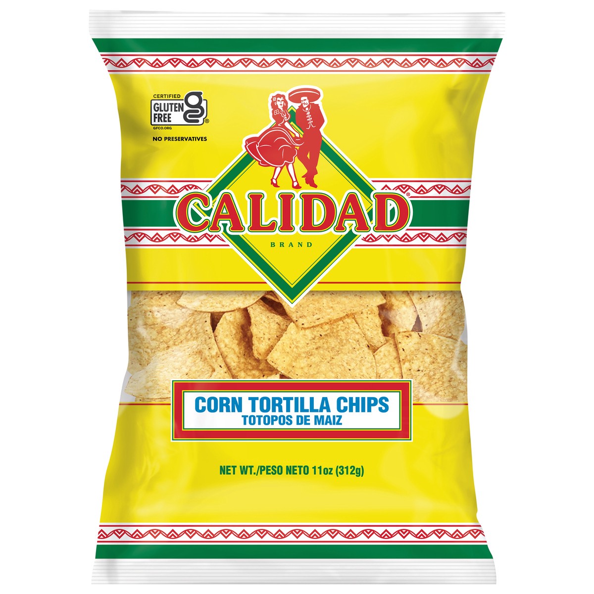 slide 1 of 3, Calidad Yellow Corn Tortilla Chips - 11 oz, 11 oz