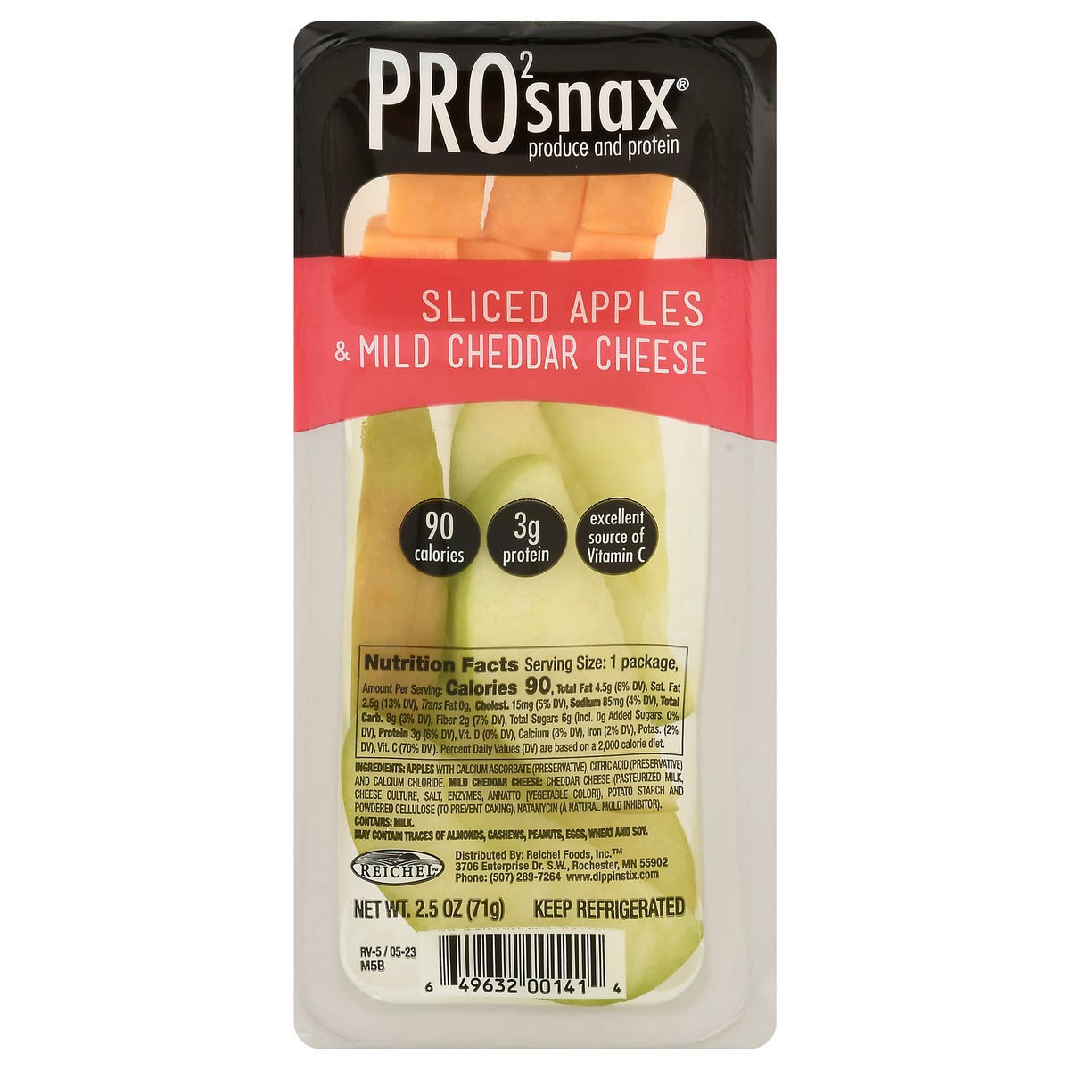 slide 1 of 13, Pro2snax Sliced Apples & Mild Cheddar Cheese 2.5 oz, 2.5 oz