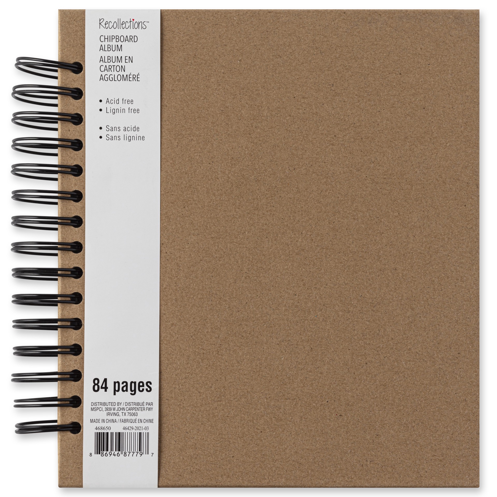slide 5 of 6, Spiral Kraft Chipboard Journal By Recollections, 8.75 in x 8.875 in
