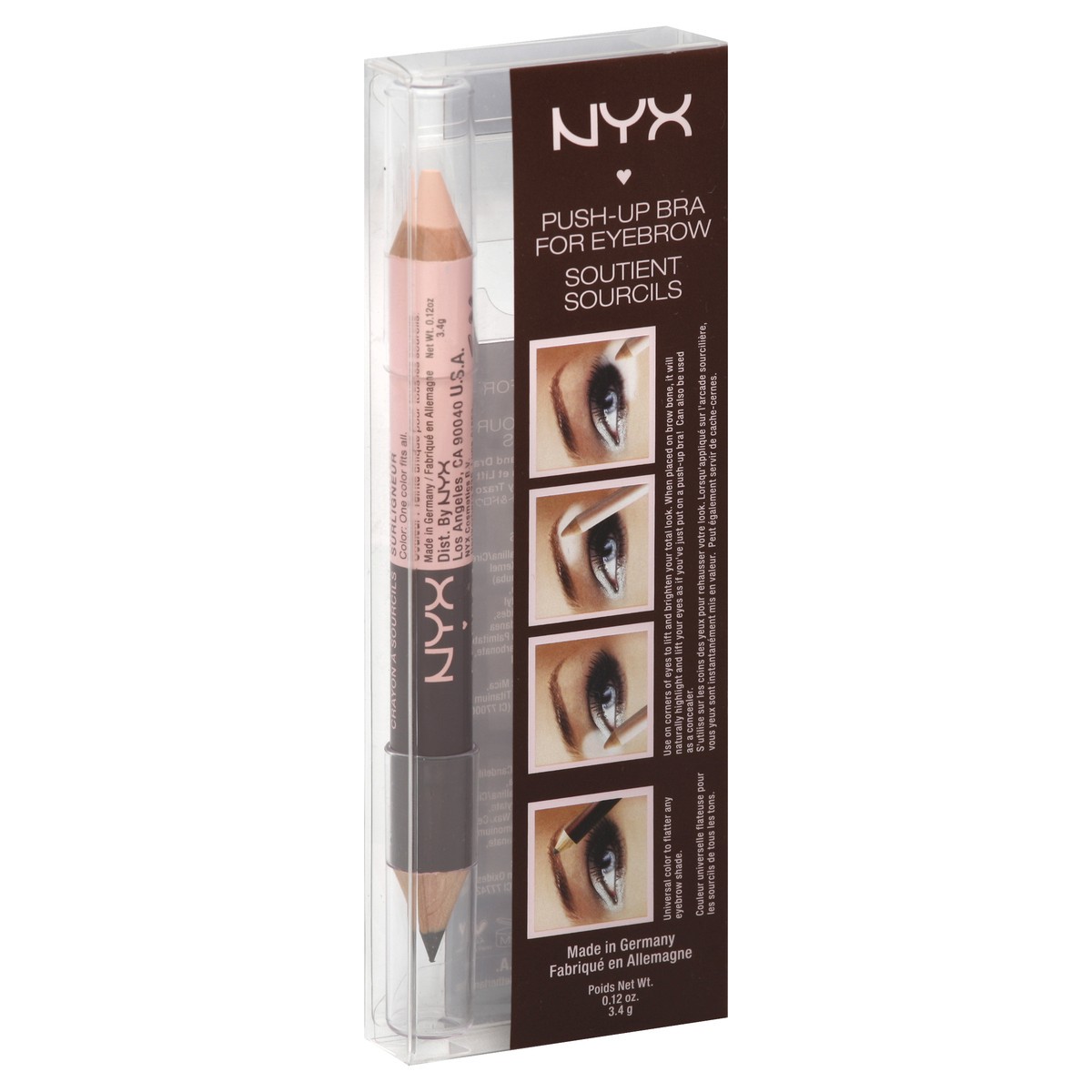 slide 5 of 5, NYX Professional Makeup Push-Up Bra, For Eyebrow 0.12 oz, 0.12 oz