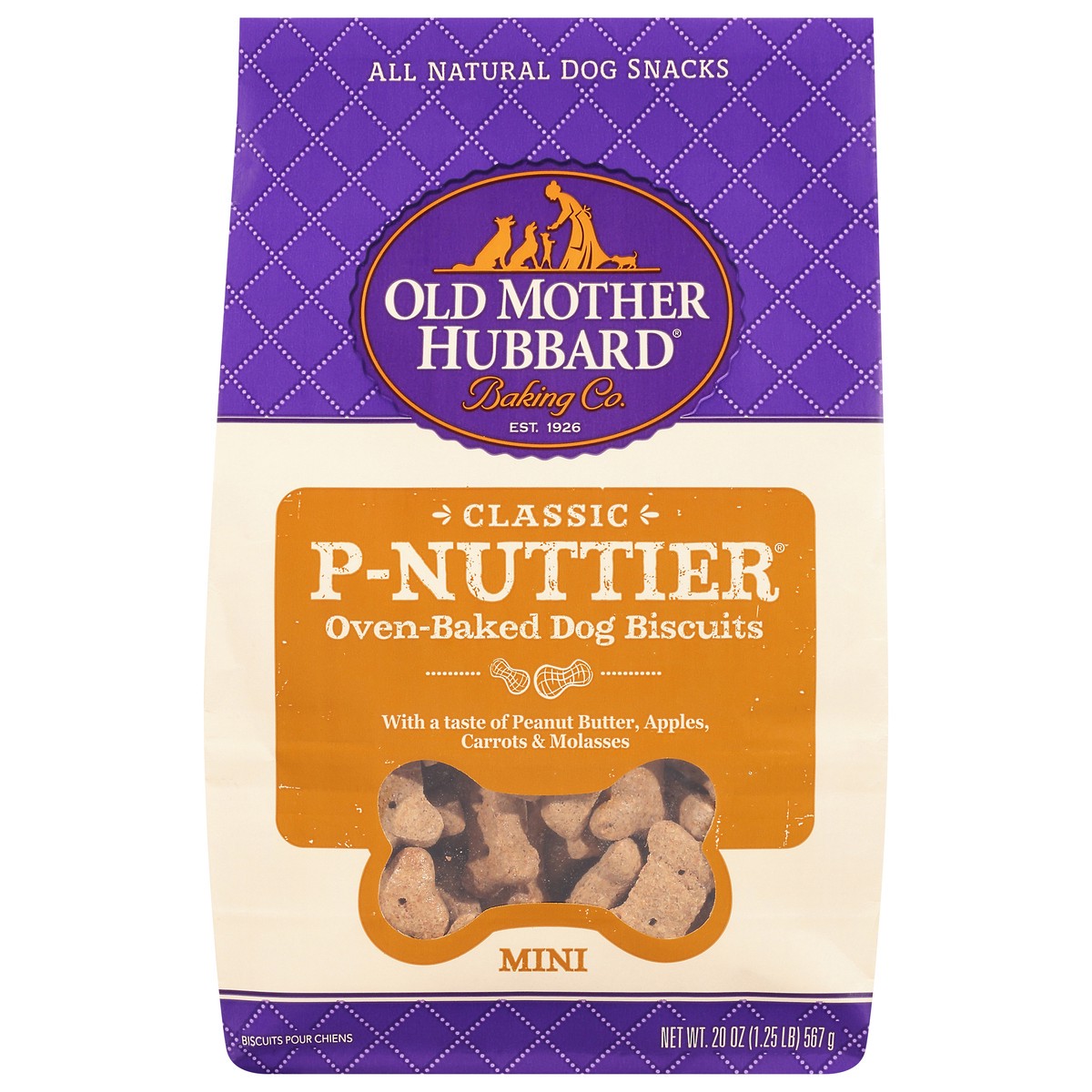 slide 1 of 9, Old Mother Hubbard Mini P-nuttier Oven-baked Dog Biscuits, 20 oz