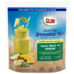 Dole Crafted Daily Fruit ''N Greens Smoothie Kit 4 - 7 oz Bags
