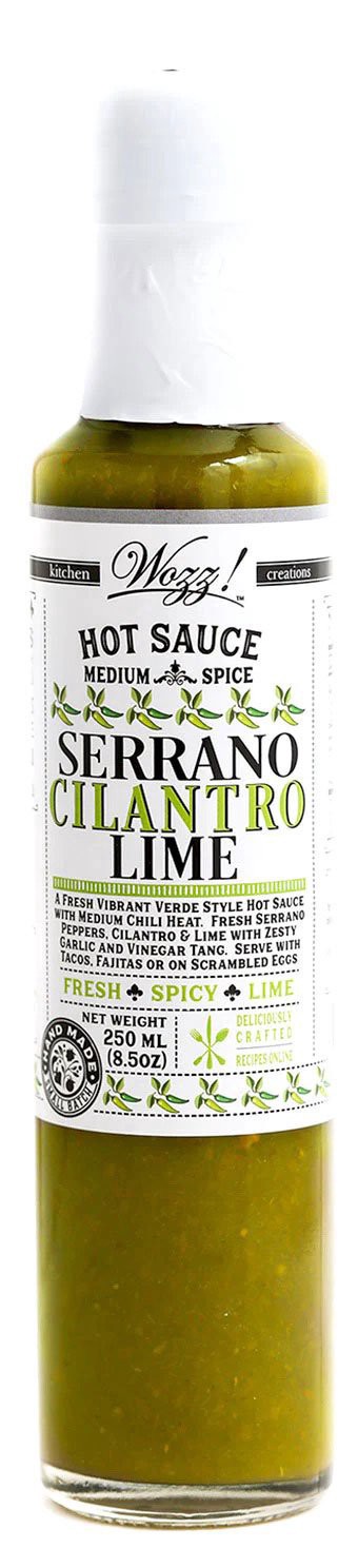 slide 1 of 1, Wozz! Serrano Cilantro Lime Hot Sauce, 8.5 oz