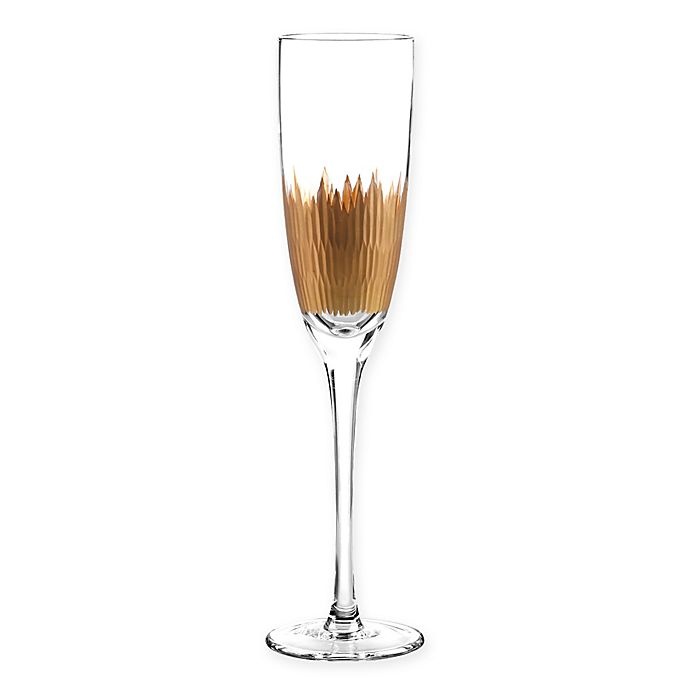 slide 1 of 1, Qualia Lava Champagne Flutes - Gold, 4 ct