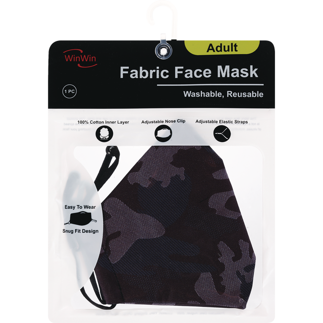 slide 1 of 1, Fabric Face Cover Adult, 1 ct