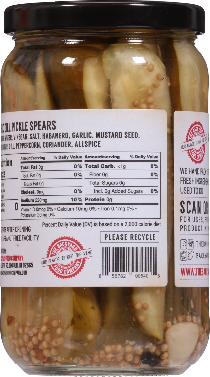 slide 12 of 13, The Backyard Food Company Old Fashioned Garlic Dill Pickle Spears 1 lb, 16 oz