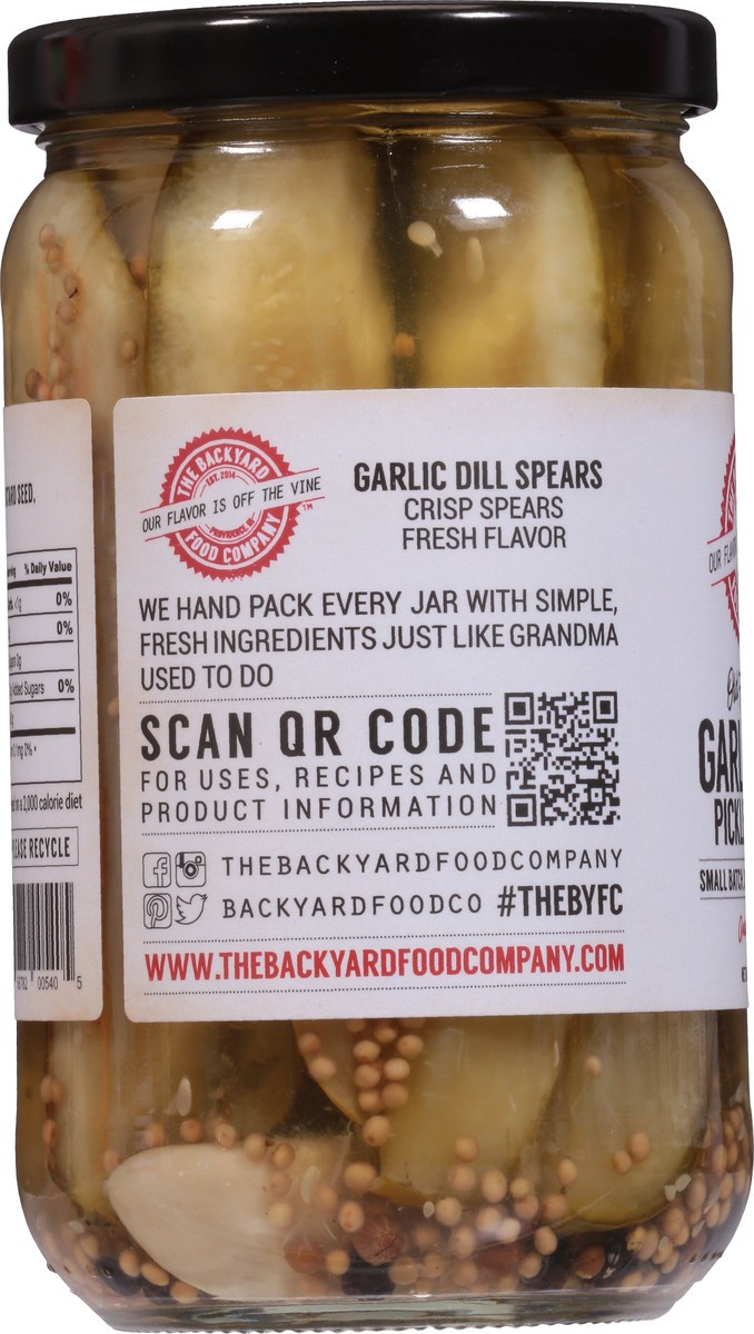 slide 6 of 13, The Backyard Food Company Old Fashioned Garlic Dill Pickle Spears 1 lb, 16 oz