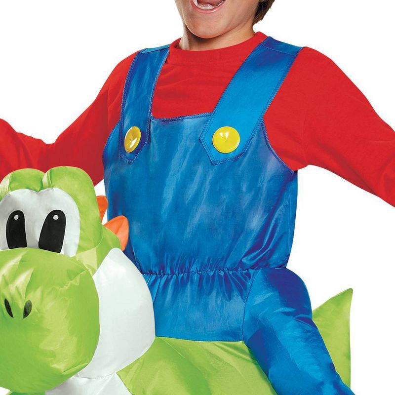 slide 4 of 6, Nintendo Kids' Super Mario Yoshi Inflatable Riding Halloween Costume One Size, 1 ct