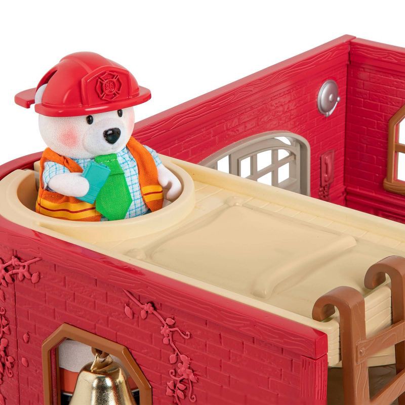slide 3 of 6, Li'l Woodzeez Honeysuckle Safety Department – 16pc Toy Fire Station Playset, 16 ct