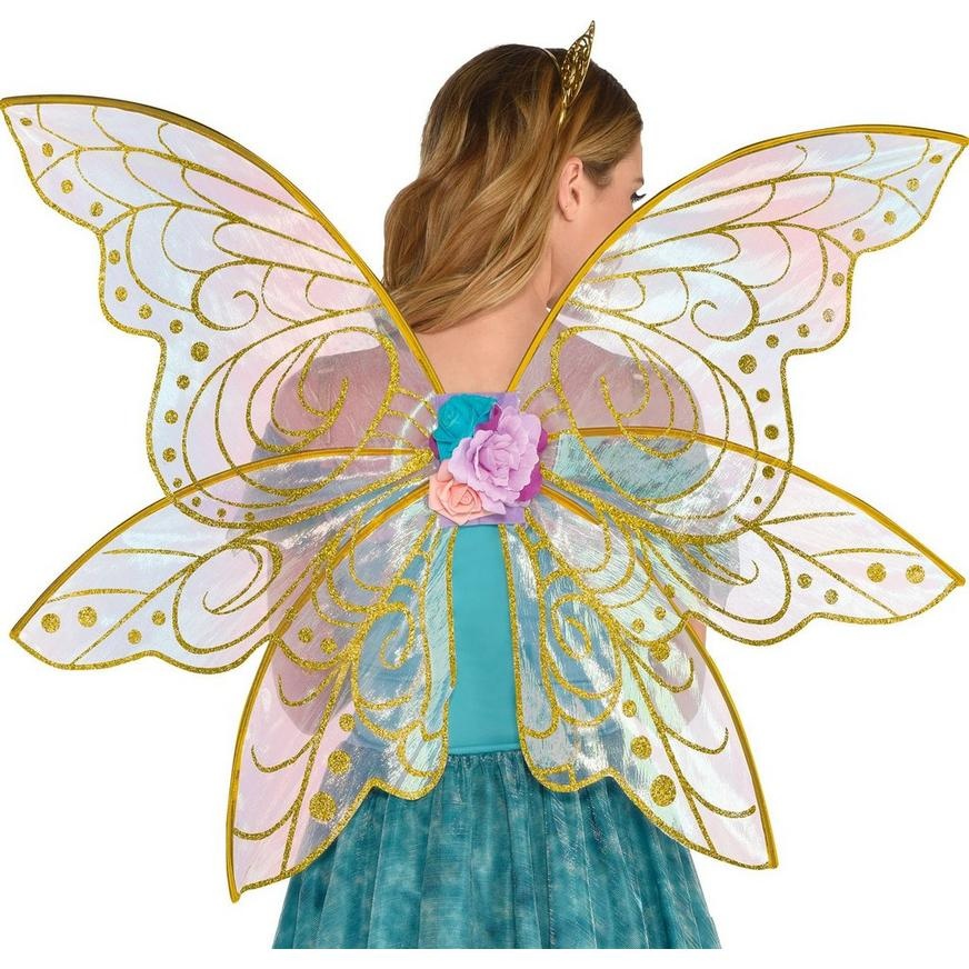 slide 1 of 1, Party City Glitter Gold Fairy Wings, 1 ct