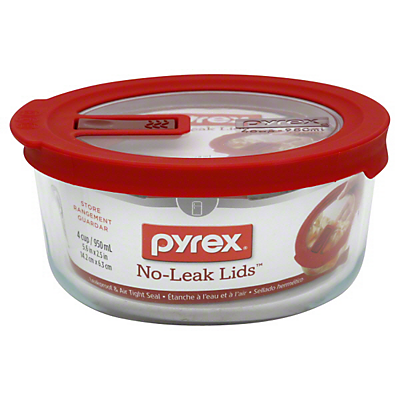 slide 1 of 1, Pyrex No-Leak Clear Round Storage Containers, 4 cup