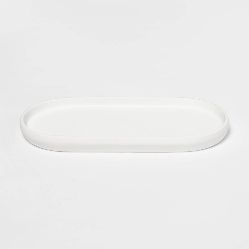 slide 1 of 2, Modern Soft Touch Tray White - Threshold™, 1 ct