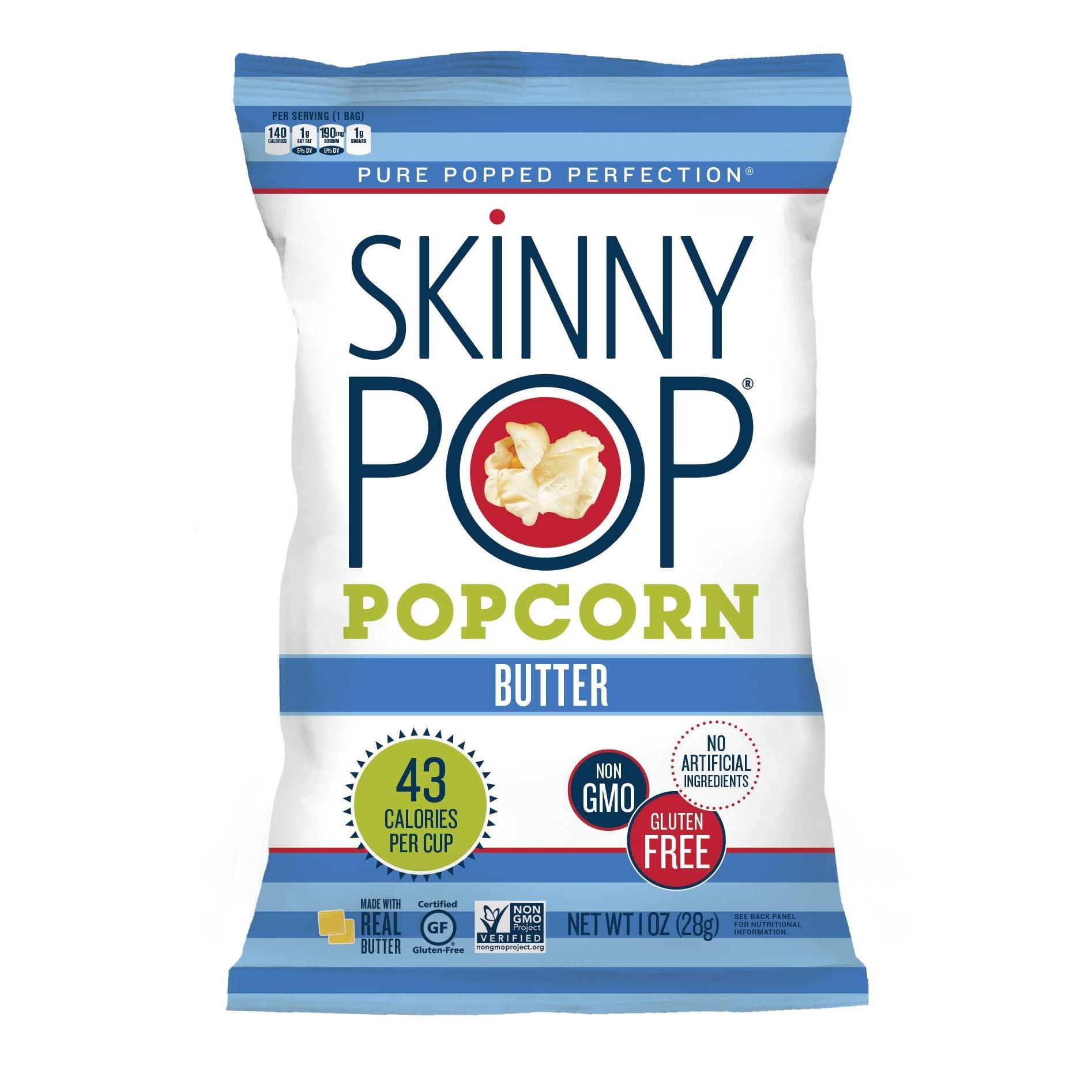 slide 1 of 4, SkinnyPop Butter Popcorn, 1 oz